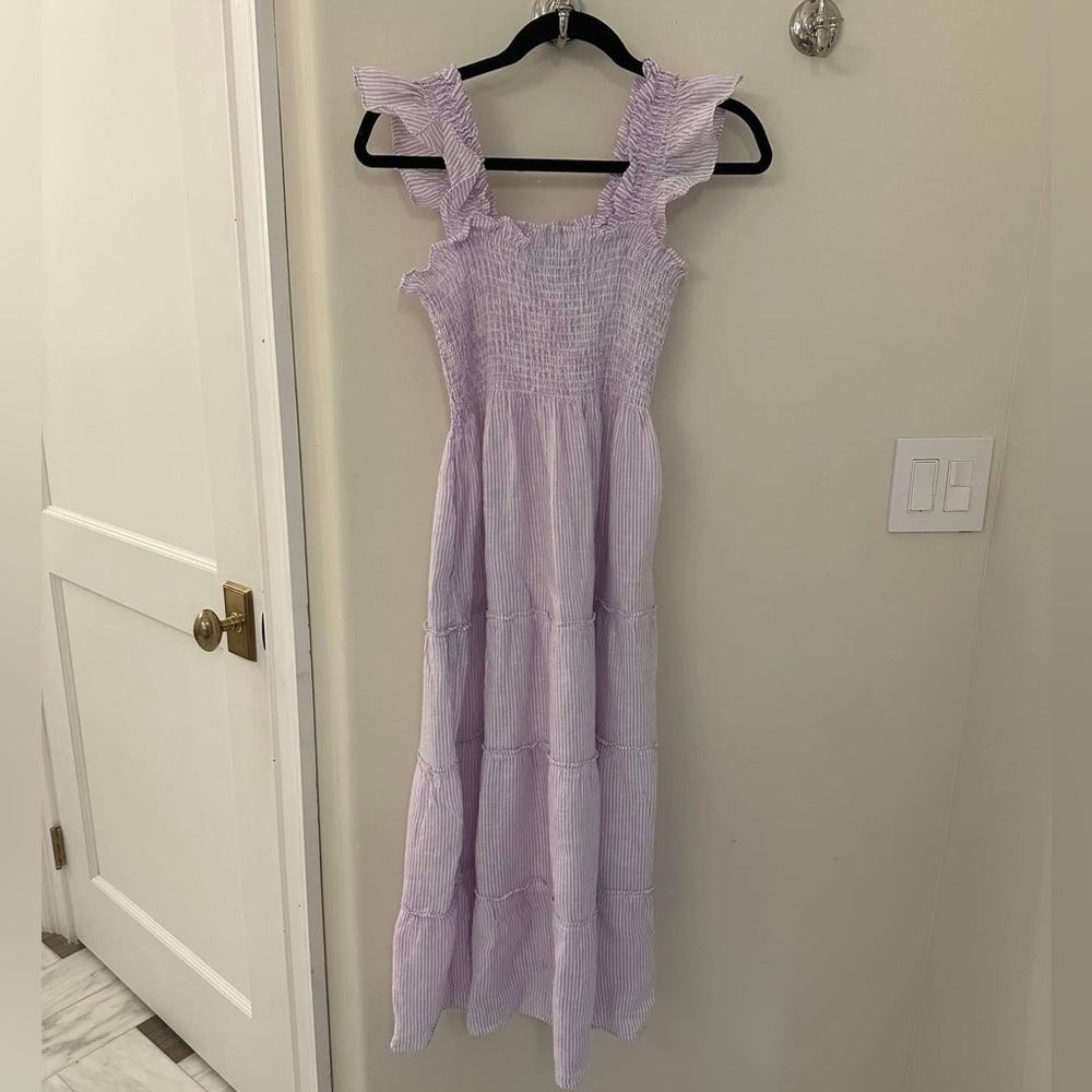 Ellie in Lilac Stripe Linen